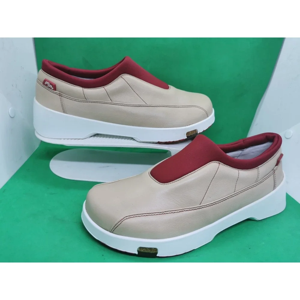 Birkenstock Footprint Unique Schuhe Retro Beige Leather Shoes Mens Size 40/ 7.5